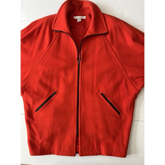 Vintage The Limited Wool Blend Coat Women M Red Full Zipper Oversized Dolmen 80s - Picture 3 of 8
